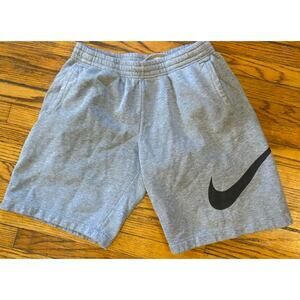 VTG Nike Big Black Swoosh Sweat Shorts Pockets Men’s M Gray Drawstring Pull On